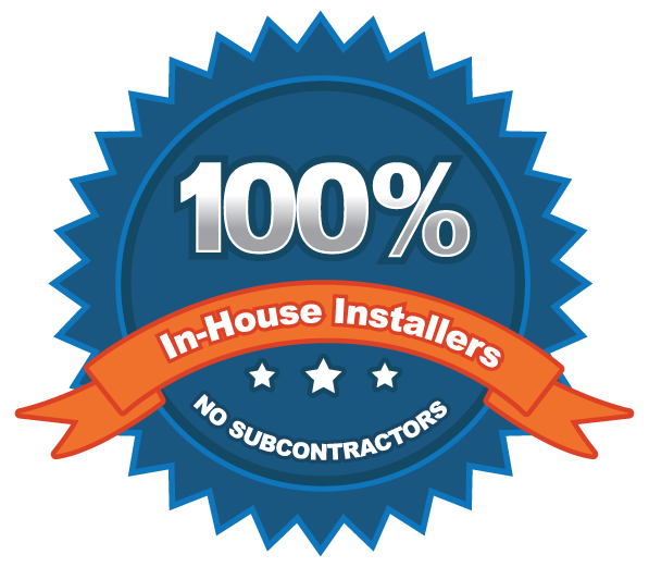 100% In-House Installers badge - No subcontractors